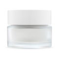 Glass cream jar. Cosmetic cream container blank Royalty Free Stock Photo