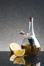 Glass cruet with olive oil