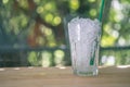 Glass of crushed ice with tube green Royalty Free Stock Photo