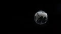 Glass crystal globe ball shine in dark background with black copy space internation global concept