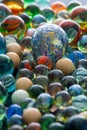 Glass, crystal marbles. Multi color Royalty Free Stock Photo