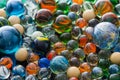 Glass, crystal marbles. Multi color