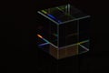 Glass cubes and reflections - abstract dark photo Royalty Free Stock Photo