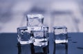 Glass cubes and reflections - abstract dark photo Royalty Free Stock Photo