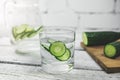 glass with cucumber water