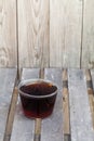 Glass cup black tea on Royalty Free Stock Photo