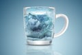 Glass cup with a blue ice Royalty Free Stock Photo