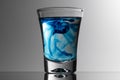 Glass cup for blue tequila Royalty Free Stock Photo