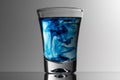 Glass cup for blue tequila Royalty Free Stock Photo