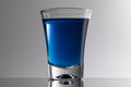 Glass cup for blue tequila Royalty Free Stock Photo