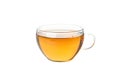 Glass cup chamomile tea isolated on white background Royalty Free Stock Photo