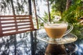 A glass cup of coffee Royalty Free Stock Photo