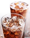 Glass cup of cola soda with ice