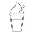 glass cup cold coffee fresh outline