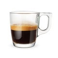 Glass cup of espresso isolated on white