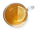 Glass cup of ginger lemon tea Royalty Free Stock Photo