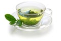 Glass cup of Japanese green tea Royalty Free Stock Photo