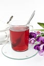 Glass cup with red tea Royalty Free Stock Photo