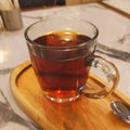 A glass cup of tea