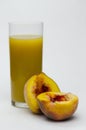 pieces of peaches and peach juice