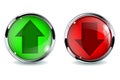 Glass 3d buttons. Up and down Royalty Free Stock Photo