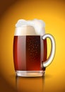 Glass with dark beer created with gradient meshes