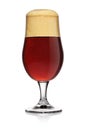 Glass of dark porter beer isolated on a white