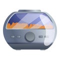 Glass deep fryer icon, cartoon style