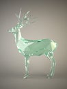 Glass deer concept on gray background