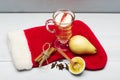 Glass of delicious glintwein or mulled hot wine Royalty Free Stock Photo