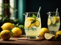 A glass of delicious lemonade, symphony of flavors. The zesty tang of freshly squeezed lemons mingles