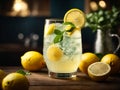 A glass of delicious lemonade, symphony of flavors. The zesty tang of freshly squeezed lemons mingles