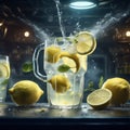 A glass of delicious lemonade, symphony of flavors. The zesty tang of freshly squeezed lemons mingles