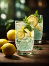 A glass of delicious lemonade, symphony of flavors. The zesty tang of freshly squeezed lemons mingles