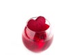 Glass delicious refreshing drink of mix fruits on white backgroud