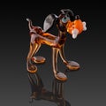 Glass dog on a black background