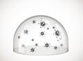 Virus defence concept - Glass dome as antivirus barrier - Corona Virus