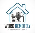 Work Remotely concept - stay at home and work, jobs for freelancers