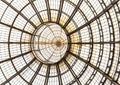 The glass dome of Galleria Vittorio Emanuele II in Milano, Italy Royalty Free Stock Photo