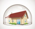 Glass dome - House protection Royalty Free Stock Photo