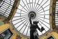 Glass dome and Mercury sculpture in Valladolid Royalty Free Stock Photo