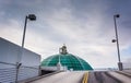 Glass dome, and parking garage ramp in Towson, Maryland.