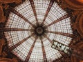 Glass dome on the roof of the Galeries Lafayette Homme with a viewing platform, Paris Royalty Free Stock Photo