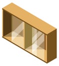 Glass door cupboard isometric icon. Cabinet storage Royalty Free Stock Photo