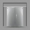 Glass door isolated on transparent background. Vector illustration