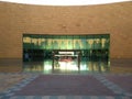 Glass door semi circular shape, entrance into the National museum in Riyadh