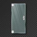 Glass Door With Steel Handle And Hinges Vector