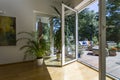 Glass door to spacious outdoor terrace