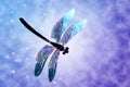 Glass dragonfly with effect of holography Royalty Free Stock Photo
