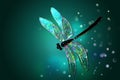 Glass dragonfly with effect of holography Royalty Free Stock Photo